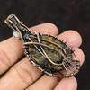 Evil Eye Bronzite Gemstone Pendant Copper Wire Wrapped Jewelry Bronzite Jewelry Rainbow Moonstone Evil Eye Pendant Handmade Pendant For Gift