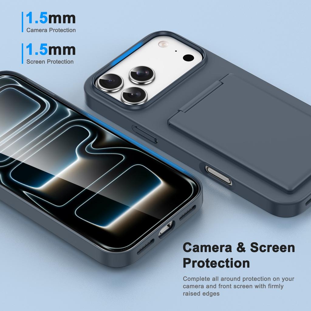 New for IPhone17 Frosted Card Holder Holder Mobile Phone Case 16Pro Air Bag Anti-fall 15 Mobile Phone Protective Cover