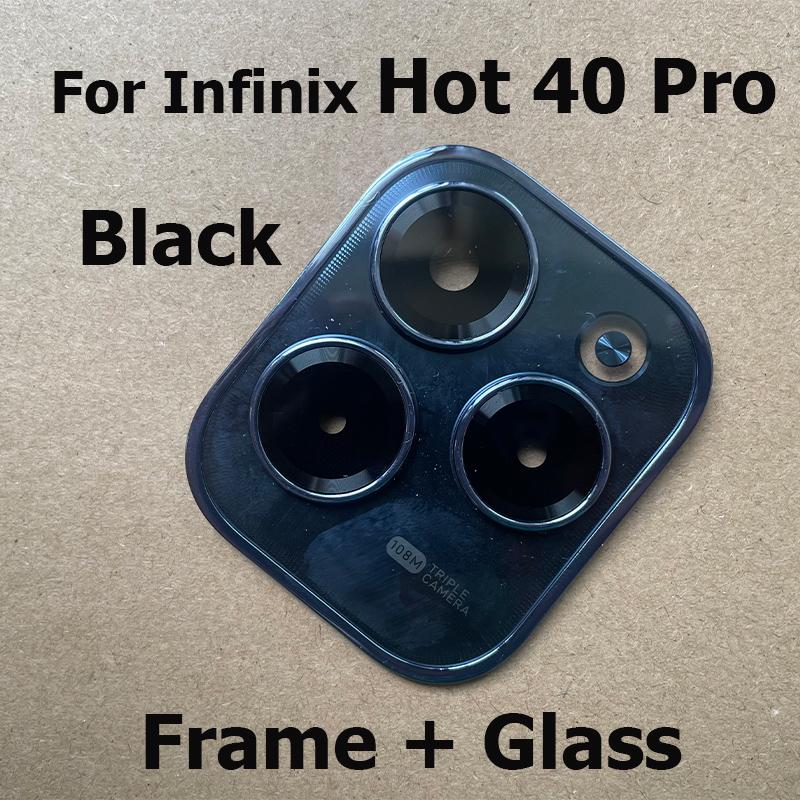 Back Camera Lens For Infinix Hot 40 Pro Rear Glass With Frame Cover Global Repair Parts
