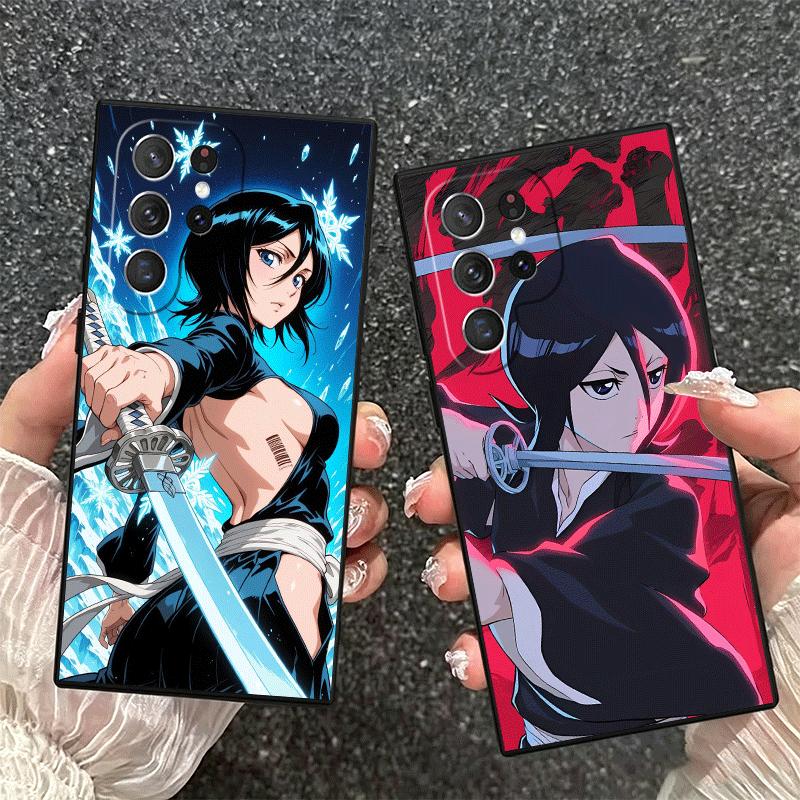 Bleach Kuchiki Rukia Soft Phone Case for Samsung Galaxy S26 S25 Edge S24 Ultra S23 Plus S22 S21 FE S20 Black Cover Back Shell