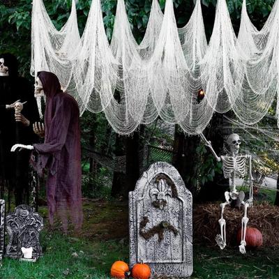 1-20PCS Halloween Gauze Ghost Cloth Decoration Scary Hanging Prop for Outdoor Haunted House Wall Window Yard Party Scene Use