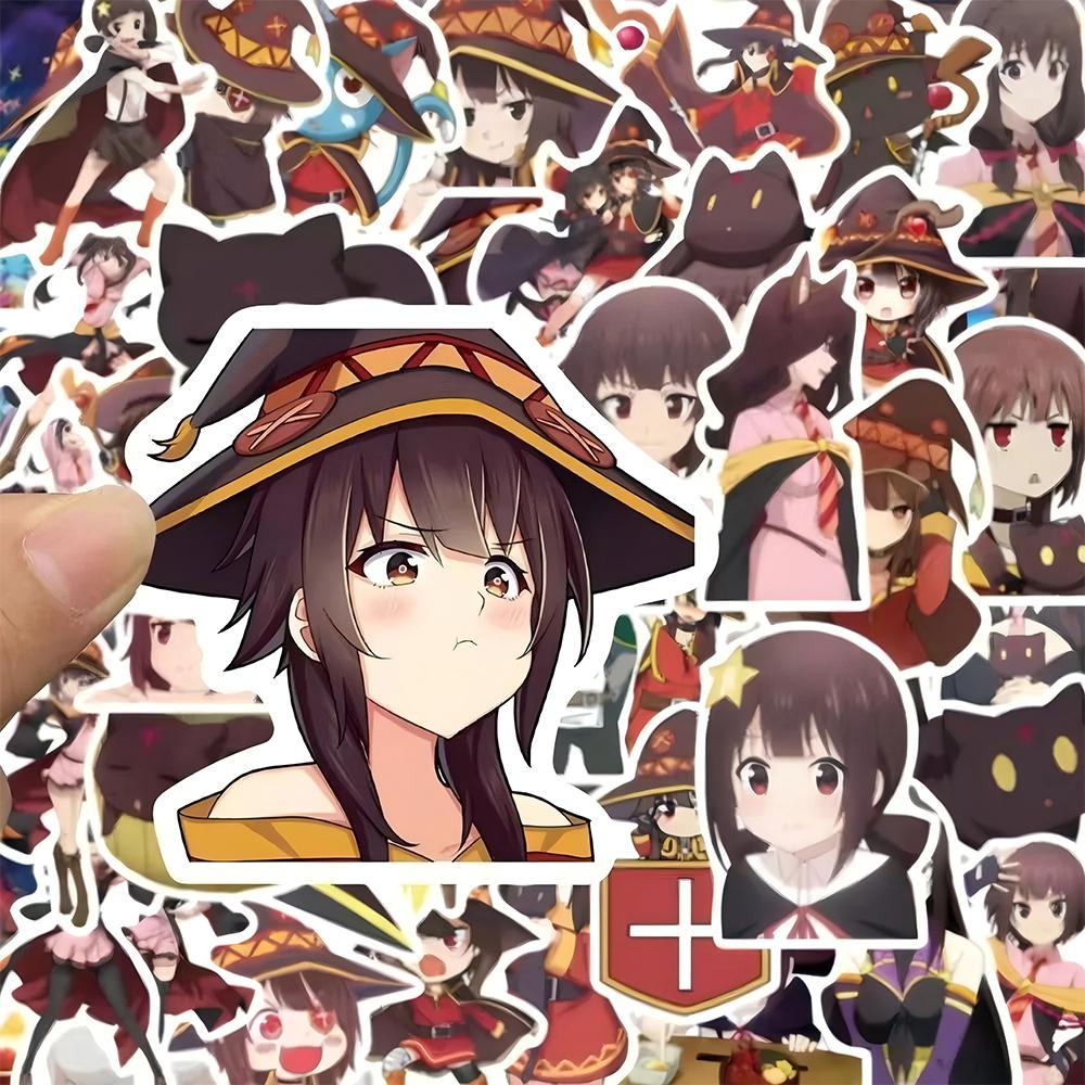 10 30 50 Stuks Anime Konosuba: Gods Zegen Op Deze Prachtige Wereld Stickers Schattige Megumin Cartoon Decals Voor Telefoon Laptop Bagage black