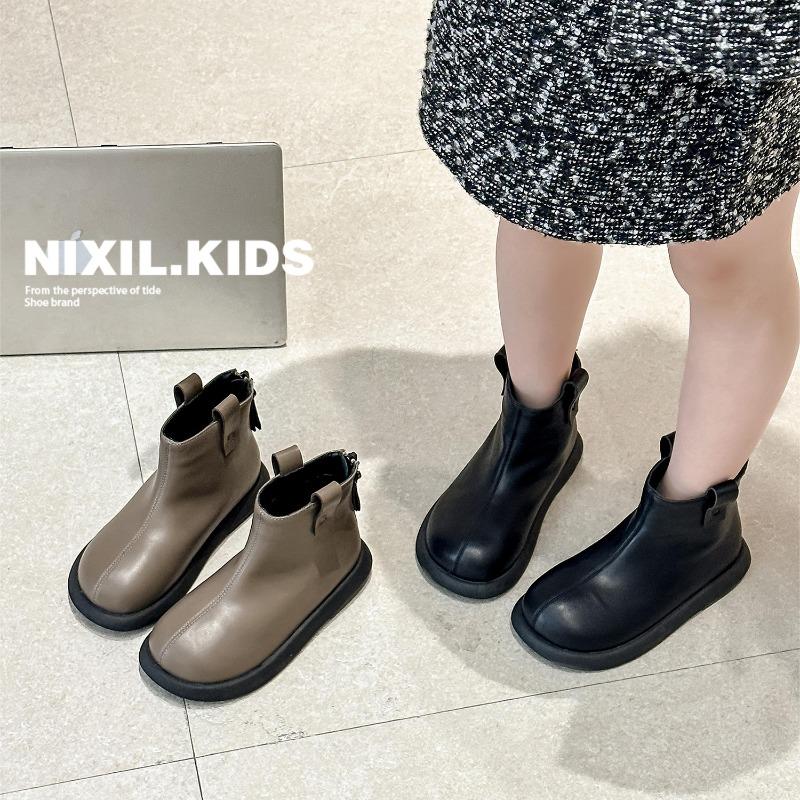 Little dark horse classmate autumn and winter children's short boots fashionable and simple girls boots girls princess boots