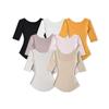 2026 Spring/Summer Women's Off-the-Shoulder Square Neck Mid-Sleeve Top