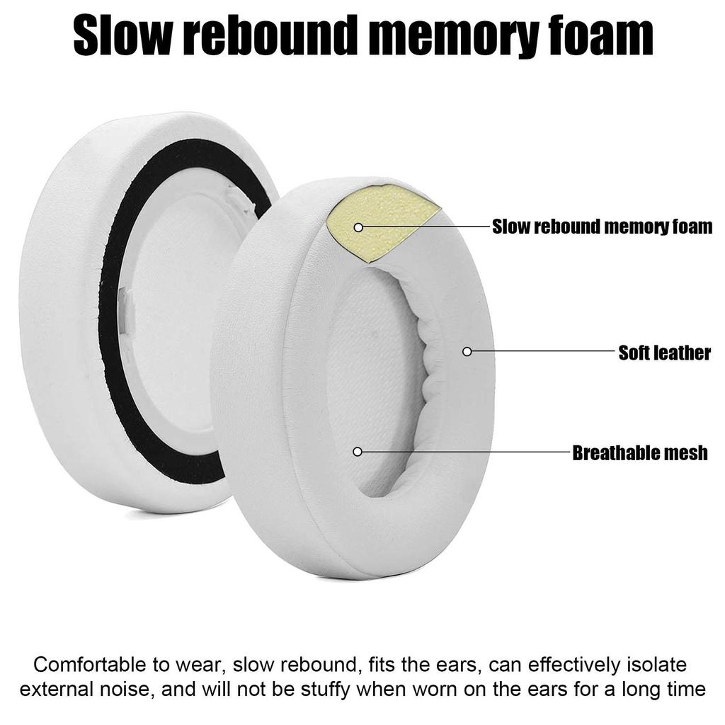 2pcs White Ear Pads Cushions for Virtuoso RGB Wireless SE Headphones