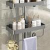 Modern Minimalist Plastic Bathroom Wall Shelf With No Drilling For Shower And Kitchen Storage