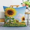 Sunflower Print Decorative Pillowcase Bedroom Living Room Square Cushion Pillowcase