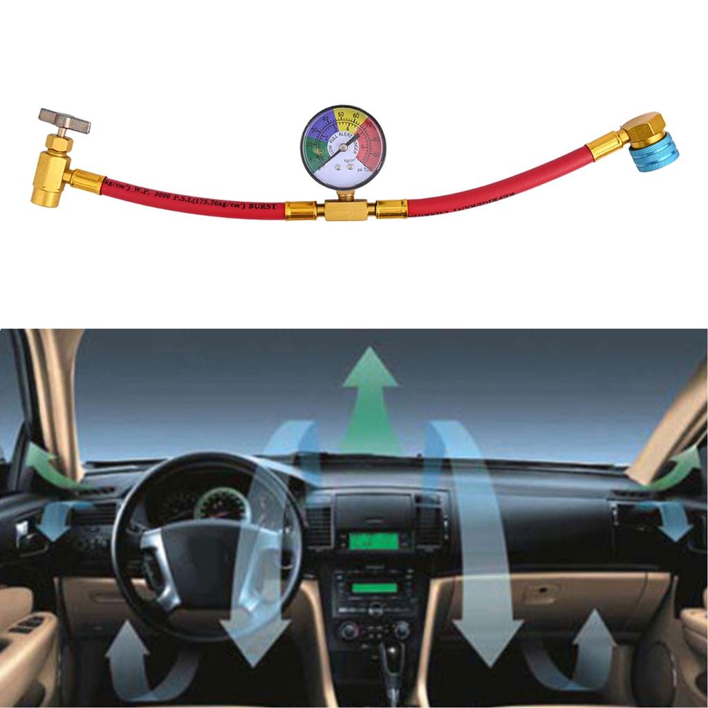 Manometer Ladeschlauch R1234YF U-Charge Schlauch Automobilgebrauch Einfach zu bedienen Hohe Universalität Passform Echtzeit-Druckanzeigen