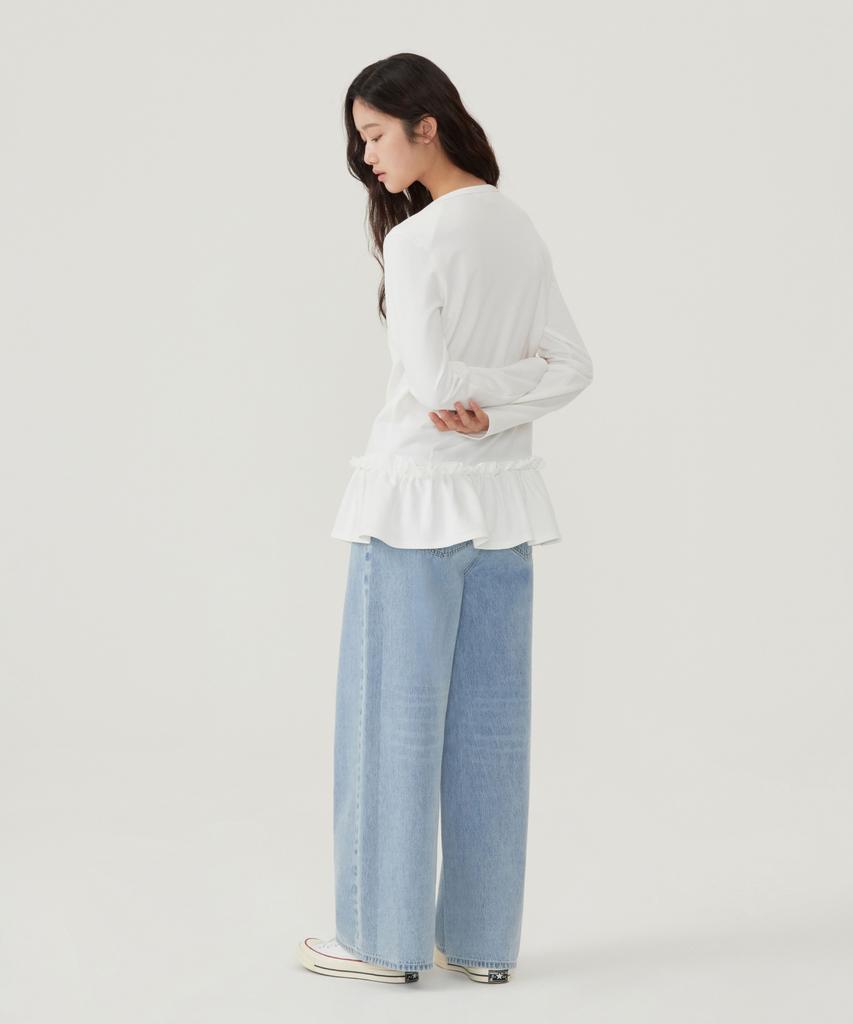 COVERNAT WOMAN Shirred Layered Jersey Dress Off White