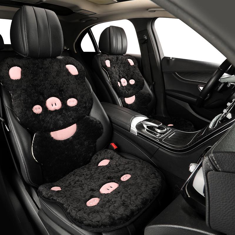 Car Seat Cushion - Thick Plush Winter Rear Seat Cover, Warm & Cute Design