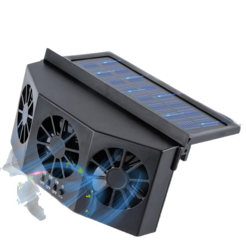 Solar-Powered Car Ventilation Fan for Window Exhaust and Interior Cooling