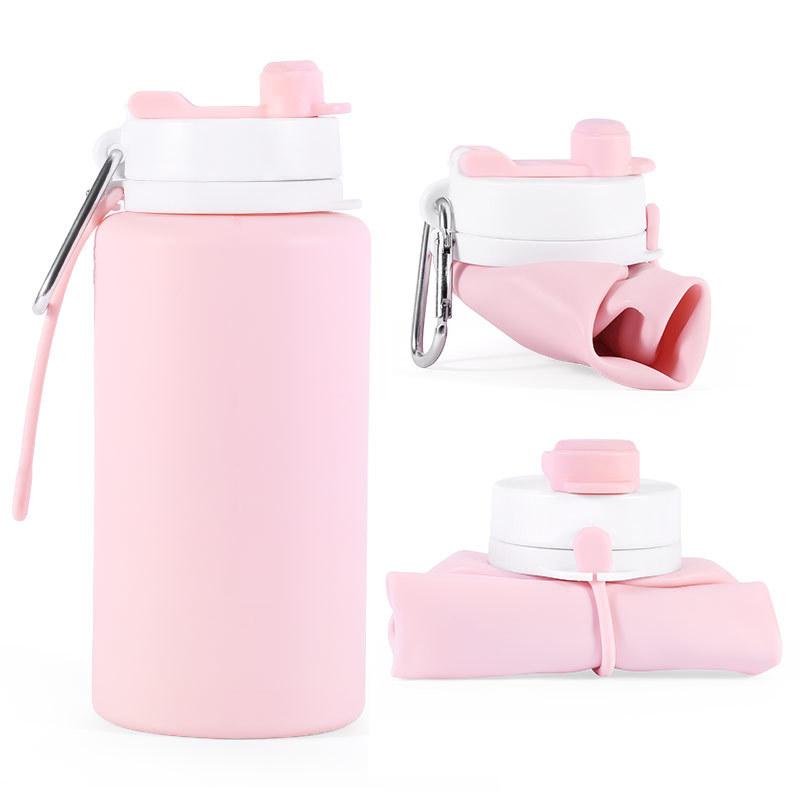 Outdoor Sports Bottle Portable Travel Cup Large Capacity Folding Silicone Water Bottle with Handle Gift Portable Cup