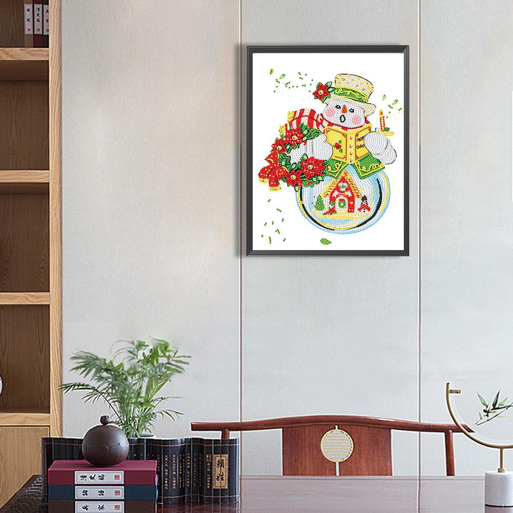 5D DIY Partial Special Shaped Drill Diamond Painting Kit Snowman Decoration