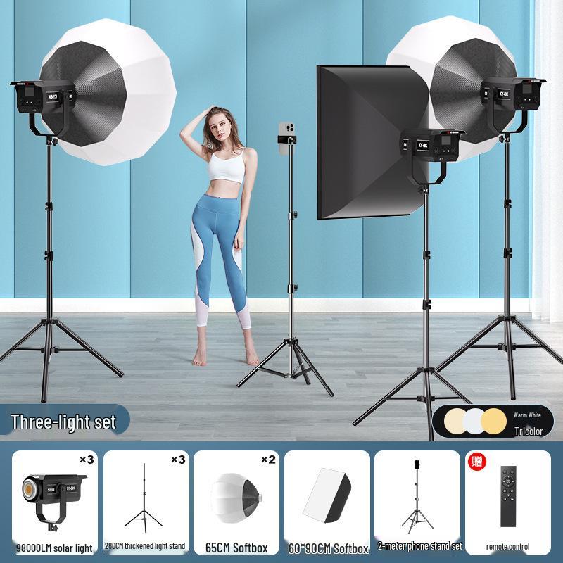 300W LED Studio Photography Light with Deep Parabolic Softbox