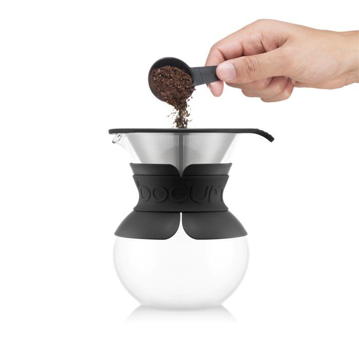 Cafetiere filtre - BODUM - Pour Over - 0,5 L - 4 tasses - Filtre permanent maille inox - Verre / Noir