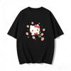 2026 New Summer HelloKitty Cute Graphic Tee Casual Short Sleeve Cotton Top for Women Girls Kawaii Cartoon Print Streetwear