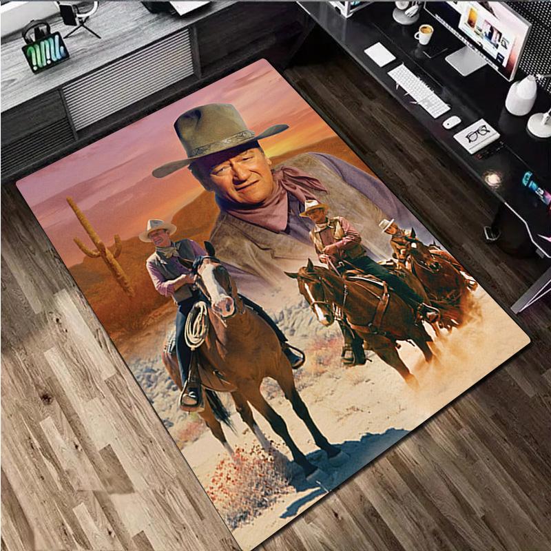 John Wayne Print Rug - Computer Chair Area Rug home decoration Carpet For Living Room Bedroom Flooring Mat