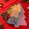 1/2Pcs Christmas Serving Tray with Lid Snacks Cookies Cosmetics Stationery Holiday Container Festive Gift