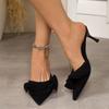 Designer Spring Summer Design Pointed Toe Women Slippers Elegant Thin Heels Slingbacks Party Dress Slides Shoes