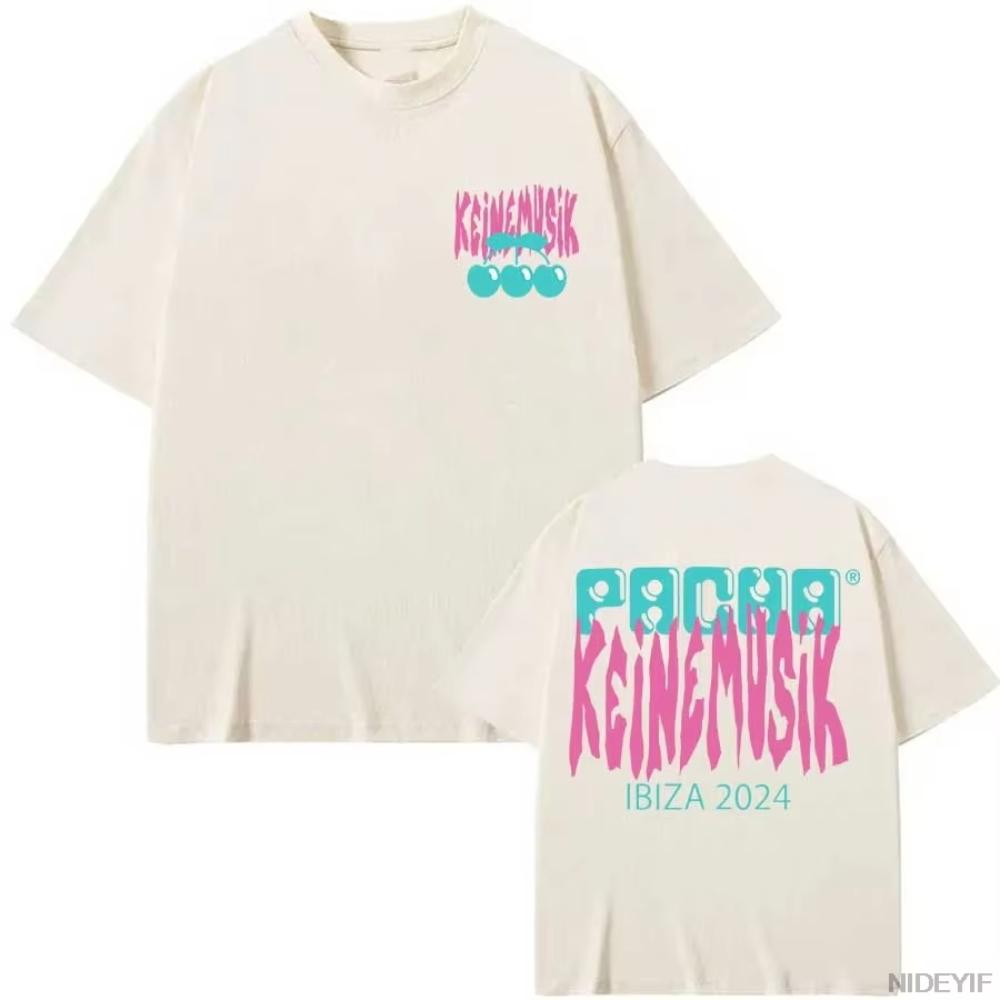 2025 Κλασικό Καλοκαίρι Keinemusik X Pacha T-shirt Ανδρικό Γυναικείο Μόδα Βαμβακερό Κοντομάνικο Μπλουζάκι Hip Hop Τοπ Ρούχα Streetwear Τοπ