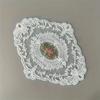 A French Lace Placemat with an Antique Style, Featuring Exquisite Handmade Embroidery, Perfect for Decorating a Family Dining Table for Christmas
