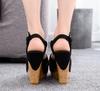 Fashion Platform Heels Shoes Women Gold Sandals High Heels Shoes Buckle Cross with Zipper Wedding Shoes Block Heel Shoe Ladies Sandals