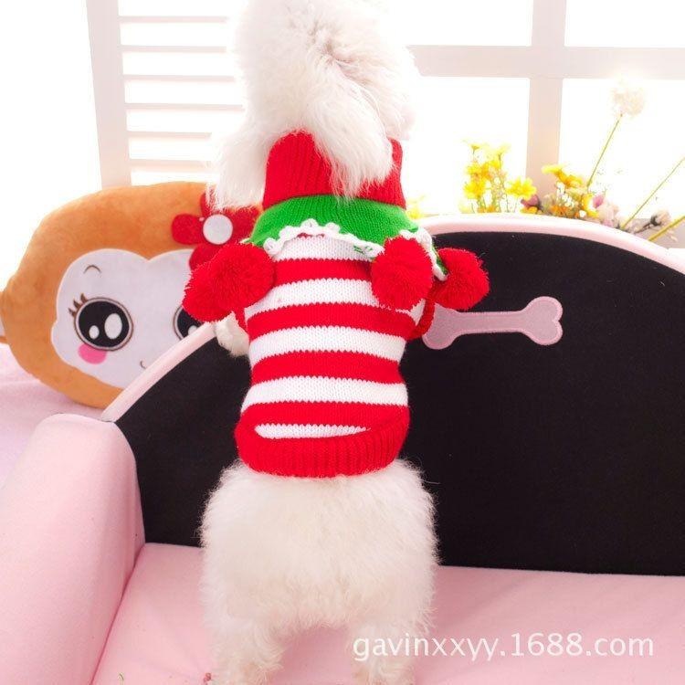 Cozy Pet Dog And Cat Sweater Christmas Themed Winter Warm Thick Acrylic Clothing