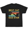 Vintage Retro Best Cat Dad Ever Bump Kitten Pet Lover T-Shirt Papa Father Gift
