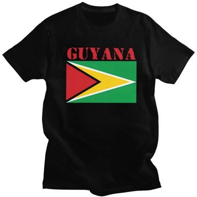 Custom Male Guyana Flag T Shirt Short Sleeves Cotton Tshirt Classic T-shirt Casual Tee Slim Fit Clothing