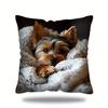 1 piece Yorkshire puppy print polyester pillowcase, modern style