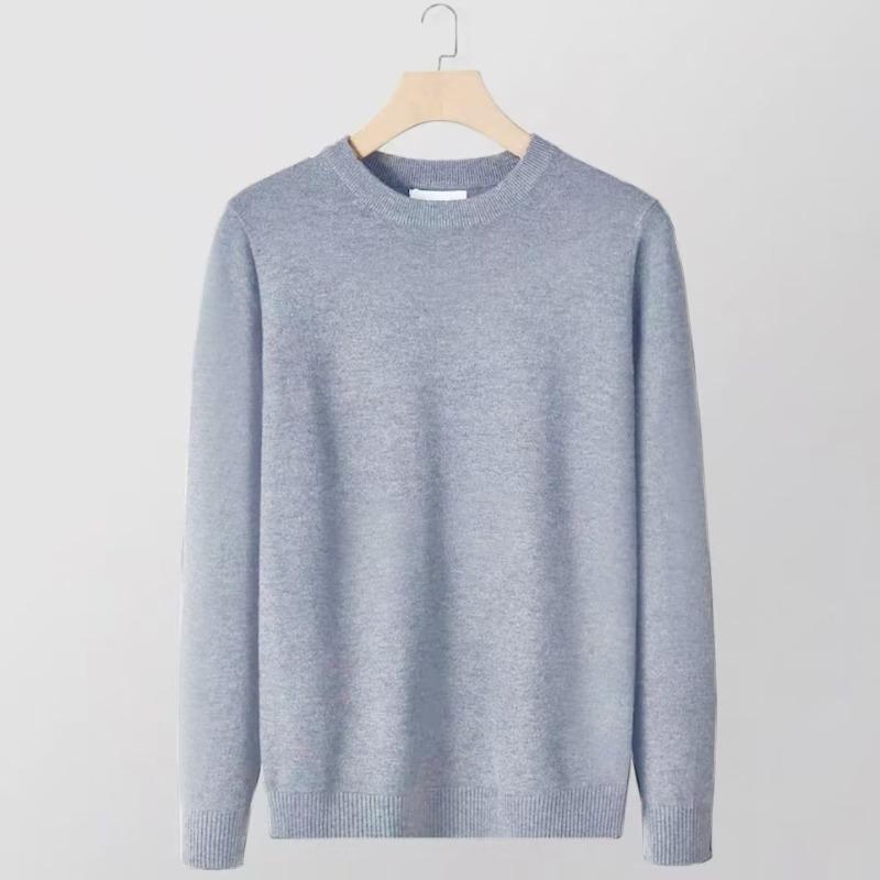 

Мужской вязаный свитер с круглым вырезом и длинными рукавами – деловой повседневный топ XX-Large