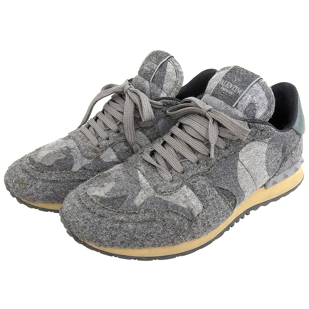 Valentino Garavani Men's Camouflage Low-Cut Sneakers, Gray, 9.8 Inches, LSJ723Y Shoes 40 grayUsed