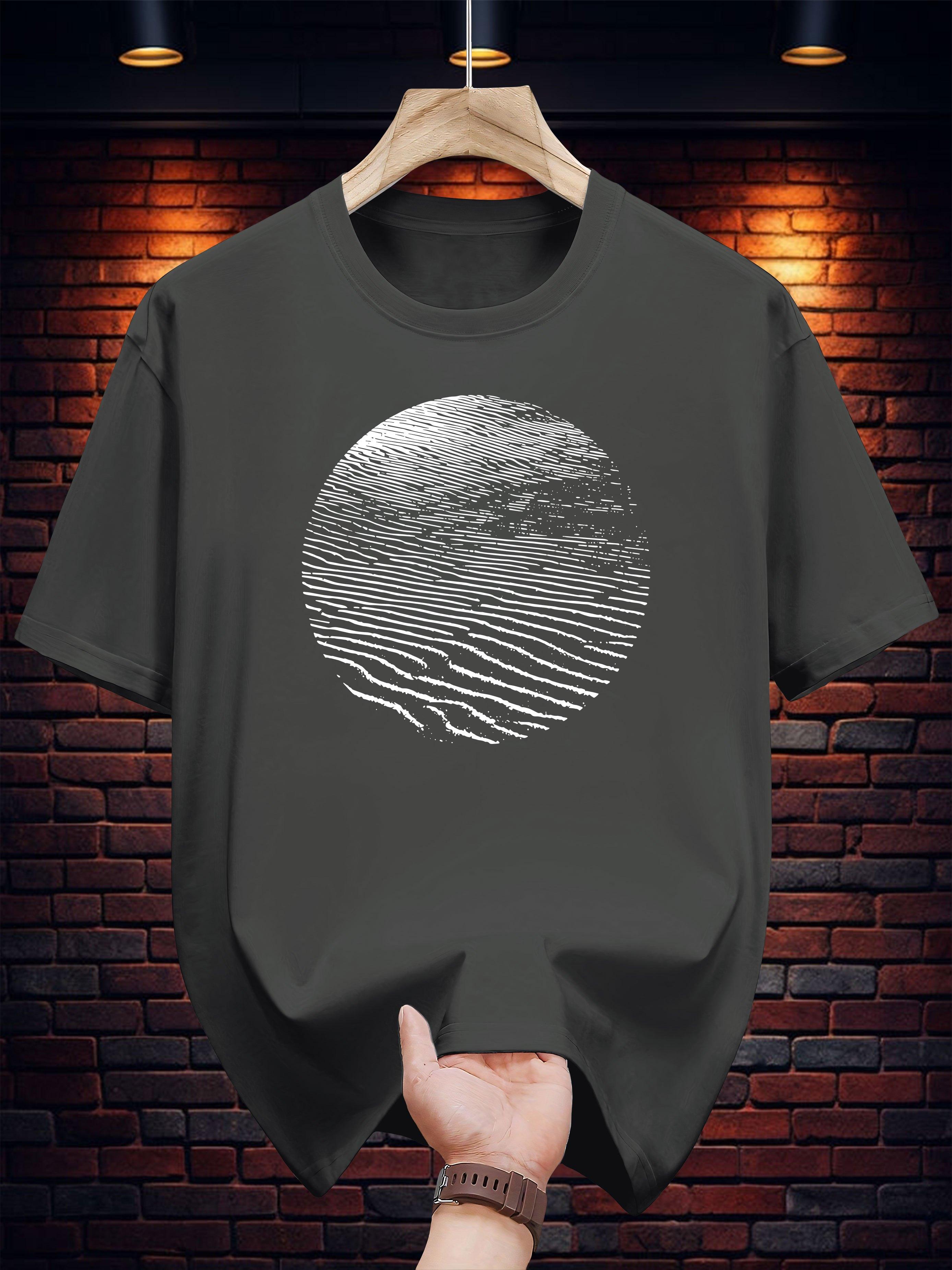 T-shirt with Stylish Wave Print - Breathable Regular Fit Casual Summer Tee XXXL