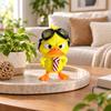 Funny Angry Ducks Figurines Angry Yellow Ducks Desk Decors with Goggles Striped Tie, 2Piece Character Pair for Desks, Shelves, and Distinctive Indoor