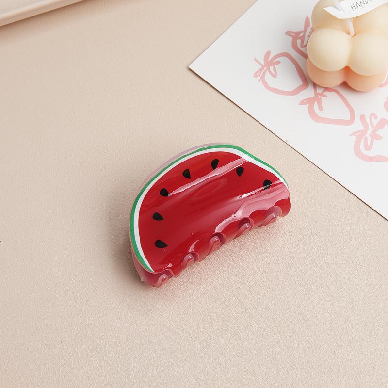 Creative Fruit Lemon Scratch Clip Acrylic Hair Accessories Hair Scratch Back Head Hairpin Shark Clip