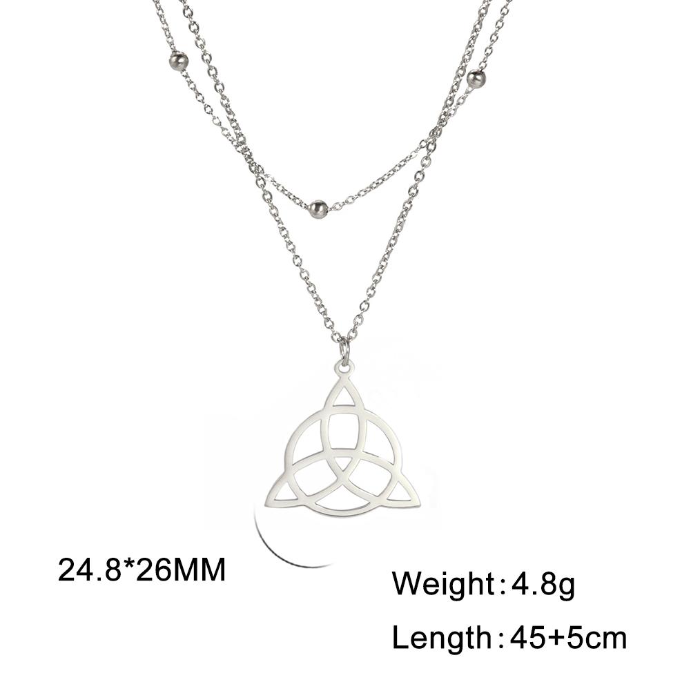 Lucktune Triquetra Witch Knot Pendant Necklace Stainless Steel Irish Celtics Knot Amulet for Women Couple Jewelry