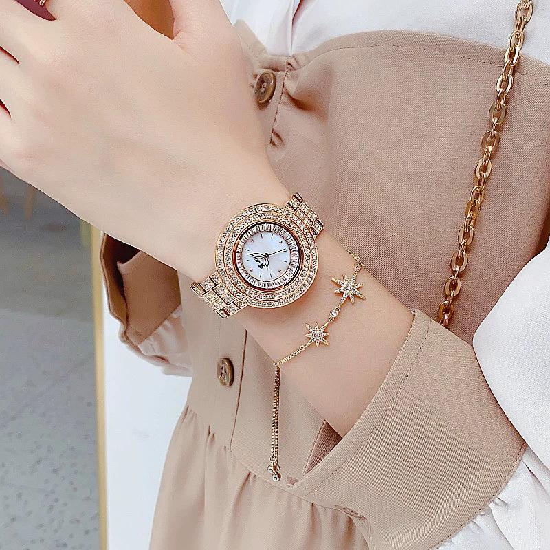 Large Dial Full Diamond Watch Femininity Diamond Steel Belt Women'S Watch 9305 Trade