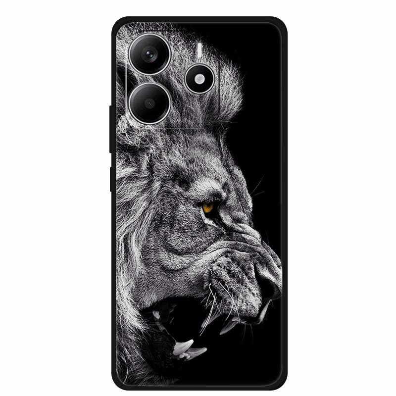 Pour Redmi Note 14 4G GLOBAL Coque Animaux Silicone Souple TPU Étuis de Téléphone Housse Arrière pour Xiaomi Redmi Note14 4G Protecteur Coque