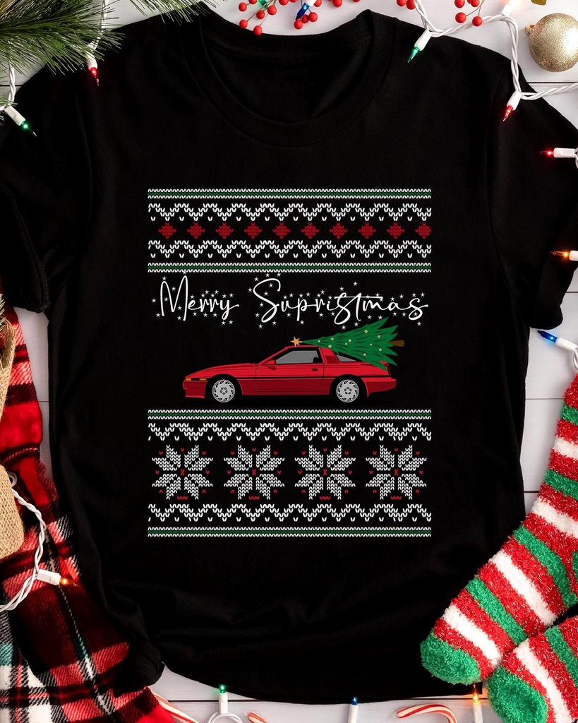 Merry Supristmas Ugly Christmas T-Shirt, JDM Car Guy Holiday Tee
