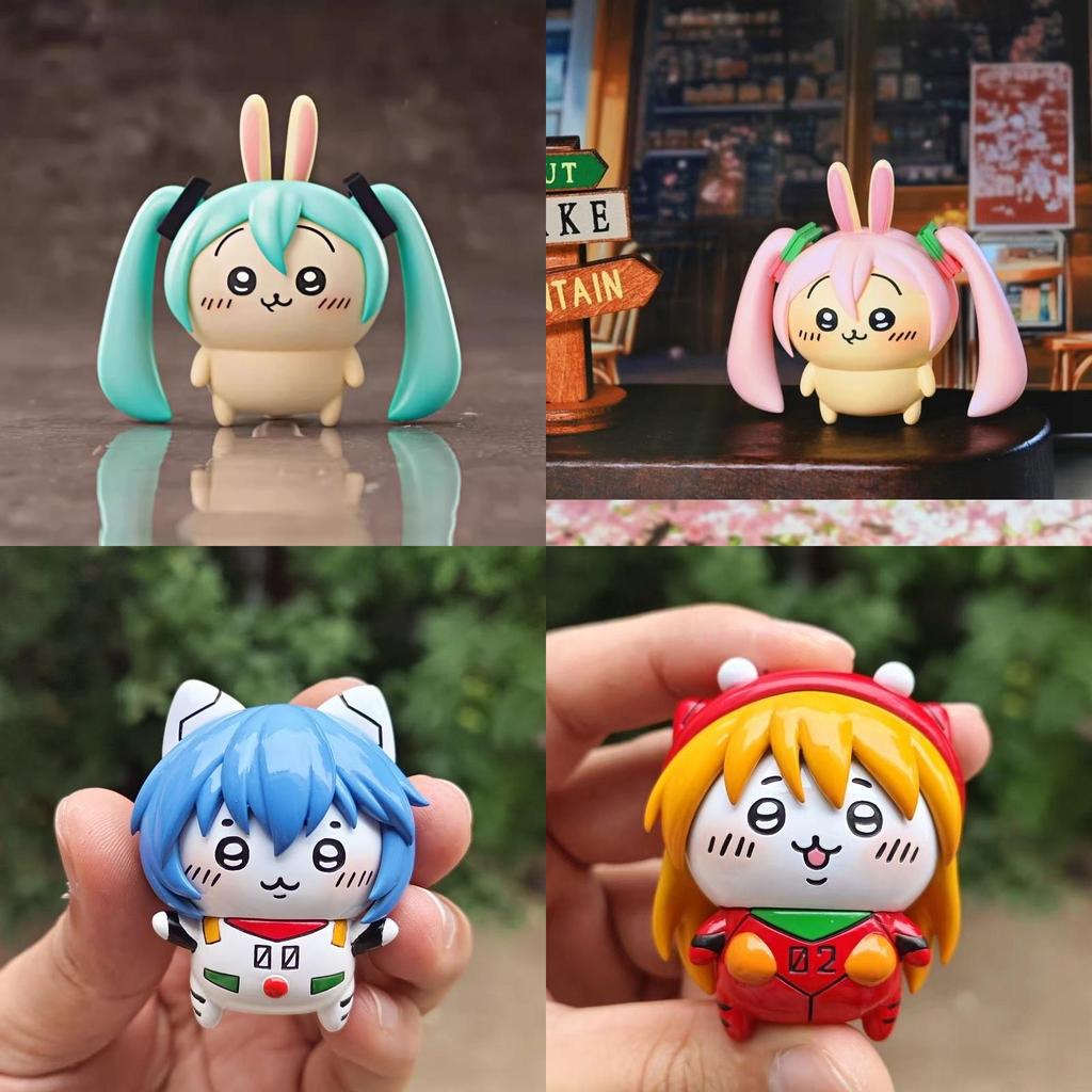 Chiikawausagi Cos Hatsune Miku Pvc Art Toy For Collectors Ussachi And Asuka Character Display