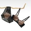Sexy Leopard Print Front-button Bra for Small Breasts Push-up Bra for Side Breasts and Anti-sagging No Steel Ring Seamless Back Bra
