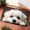 1Pcs Anti Fatigue Kitchen Rugs,   Cute Maltese Dog Print Waterproof Non-Slip Thick Cushioned Kitchen Mat Heavy Duty Comfort Standing Mat for Kitchen
