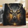 Comfortable and Versatile Deer Pattern - Flannel Blanket for Home, Camping, Picnics and Car Travel - Halloween Christmas