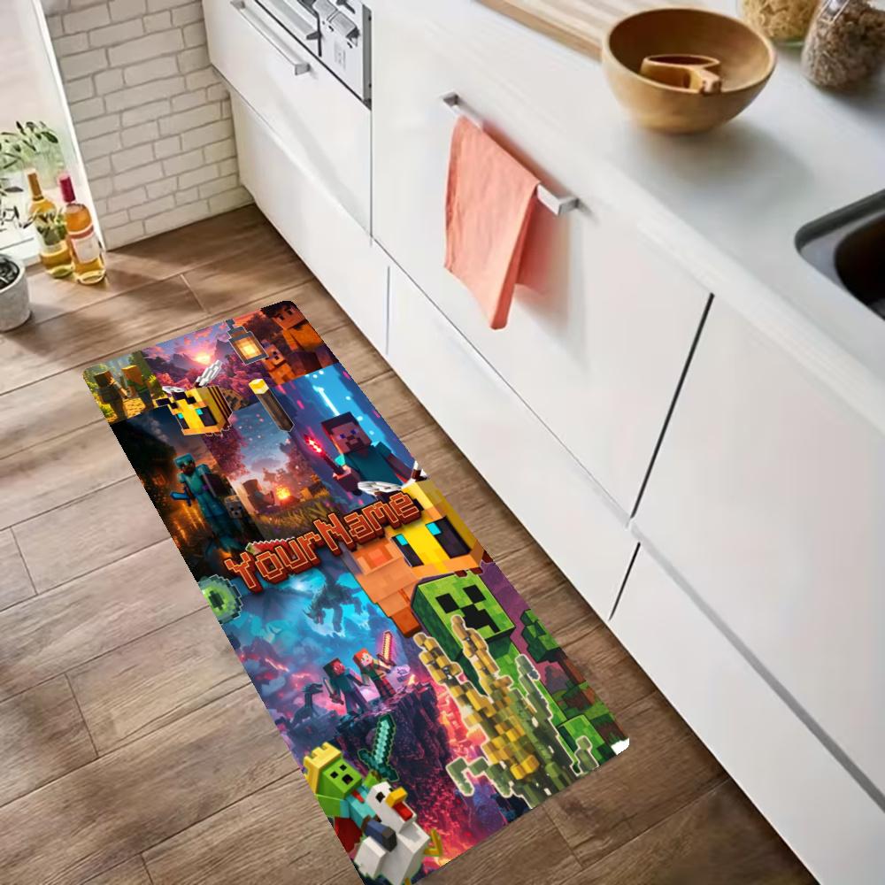 Minecraft Customize Your Name Kitchen Rug Runner Rug Laundry Mat Hallway Entryway The Best Gift Choice