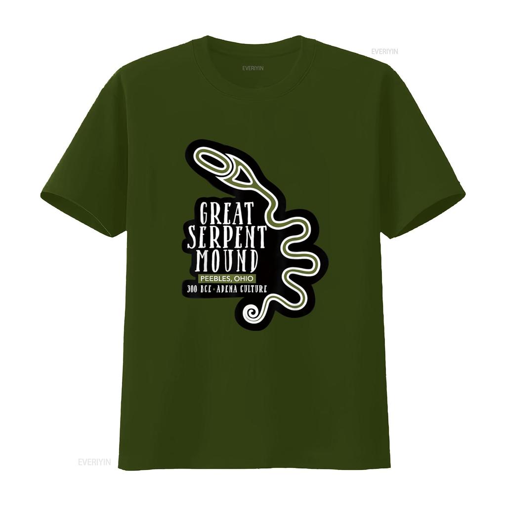 The Great Serpent Mound T Shirt vintage Washed Comfortable Soft fashion designer clothes graphic Top For Everyday Wear