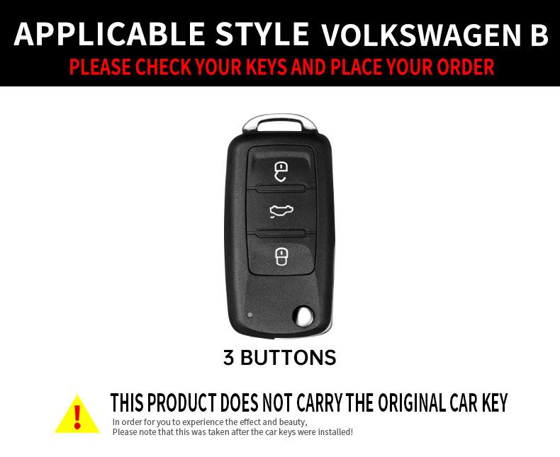 Volkswagen Key Case for Passat, Lavida, Sagitar, Polo, Bora, Tiguan – Car Key Shell for Women