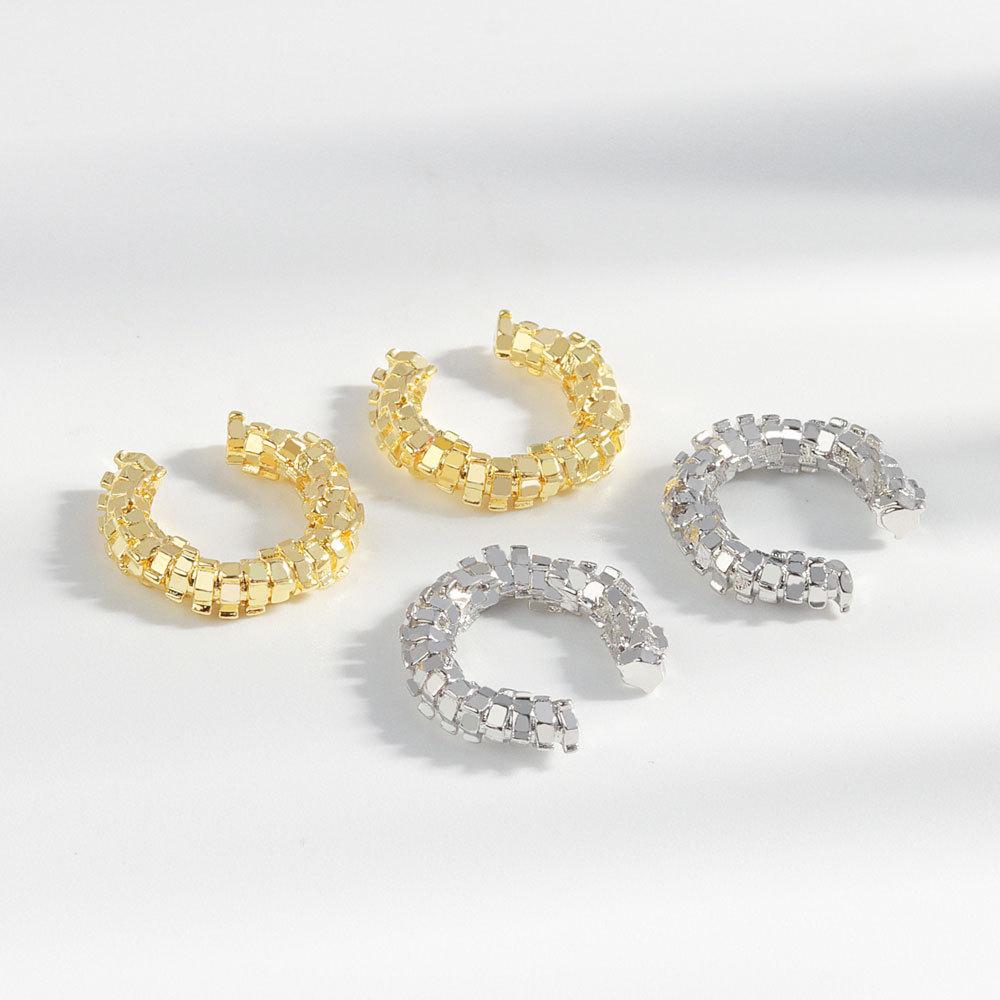 Minimalist C Shape Metal Ear Clip Women Temperament Geometric Irregular Earrings Fashion Jewelry Accessory
