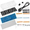 1Set Digital Clock Kit Blue Scm LED DIY Electronic Clock Hardware Set Simple Assembly Fast Learning Premium