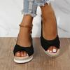 Fashion Buckle Peep Toe Women Sandals Wedges Comfort Lightweight High Heels Wear-resistant Women Office Wedding Sandals