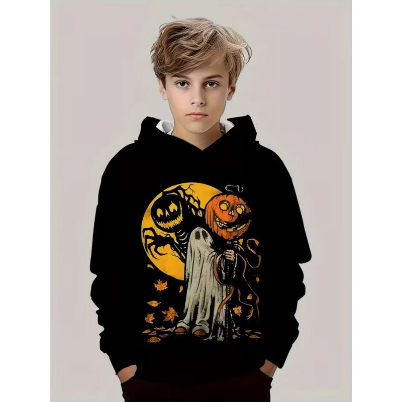 Kids Clothes Jack O' Lantern 3D Print Boys Sweatshirt Halloween Children Top Pumpkin Graphic Hoodies for Boy Children's Clothing
